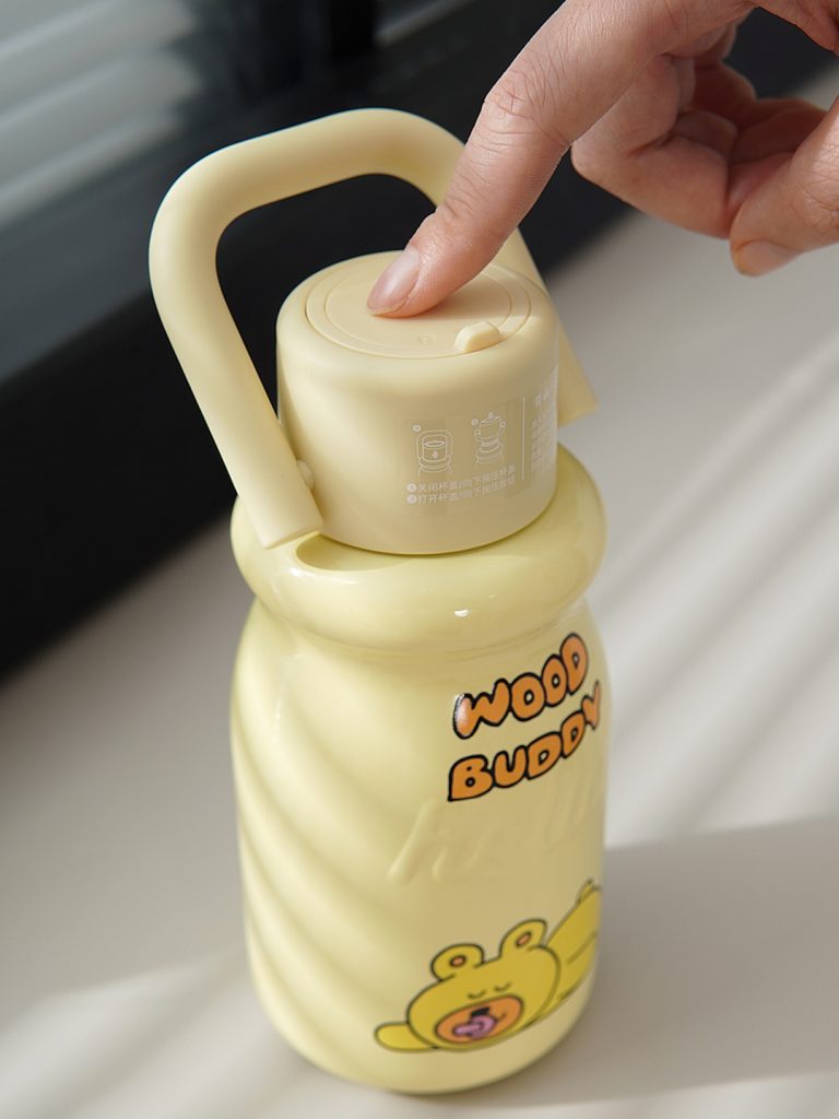 WOODBUDDY “One-Touch” Thermal Flask / Threadless Crossbody Tumbler (Free Strap Included)