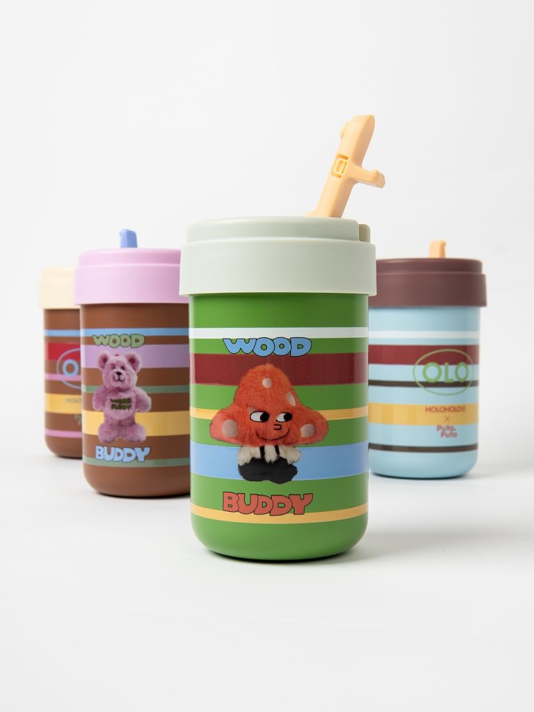 WOODBUDDY “Smart-Sip” Thermal Flask | Mio Bear & Mushroom Boy Tumbler